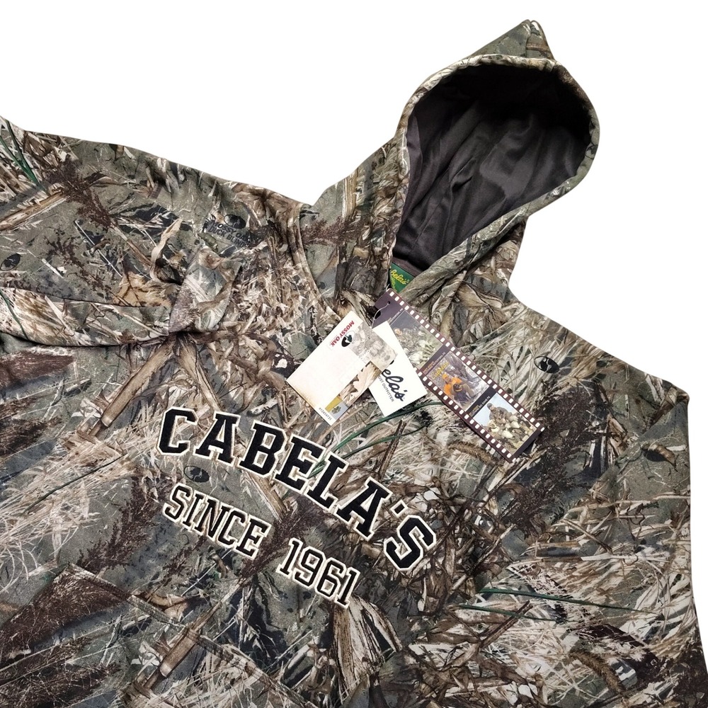 Cabela's Hoodie Mens 3XL Mossy Oak Duck Blind Camo NWT Heavyweight Pullover